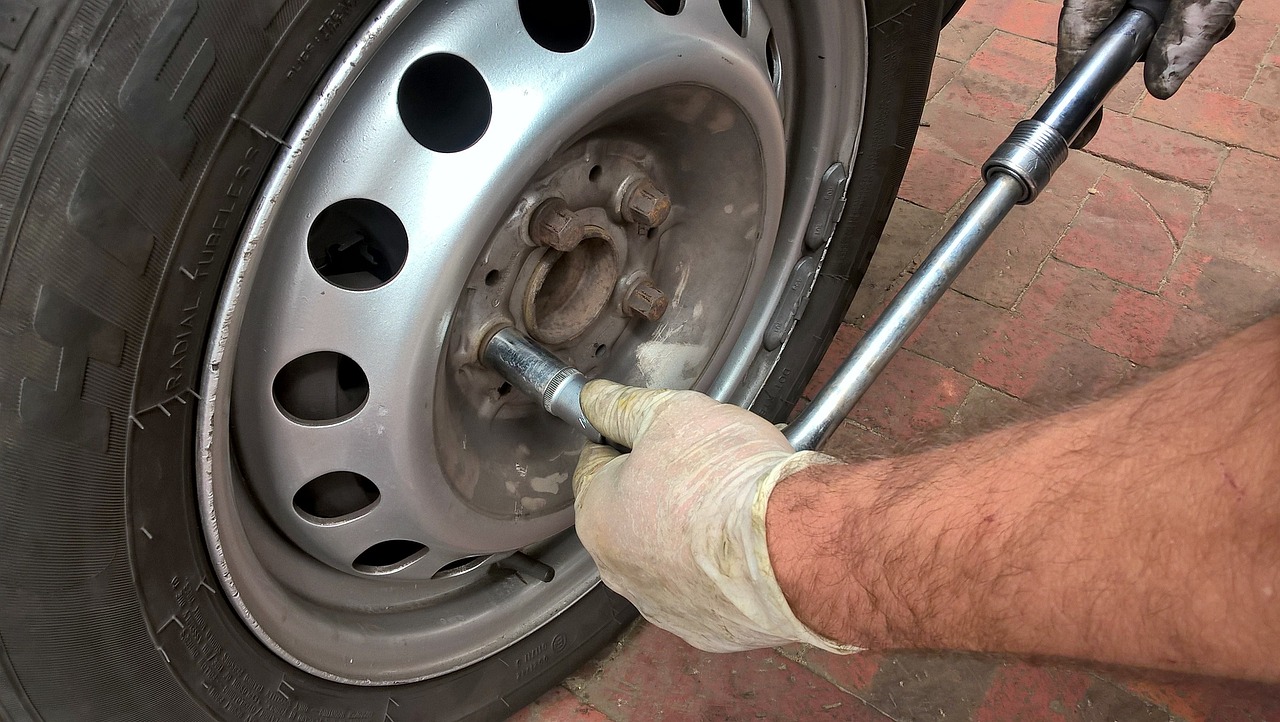 this image shows flat tire change in Meridian, ID